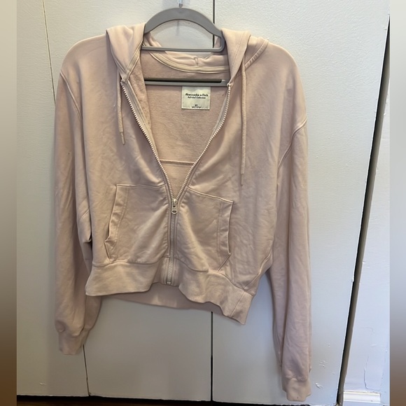 abercrombie & fitch Luxe Terry Wedge Full-Zip Sweatshirt, size XS - Picture 2 of 6